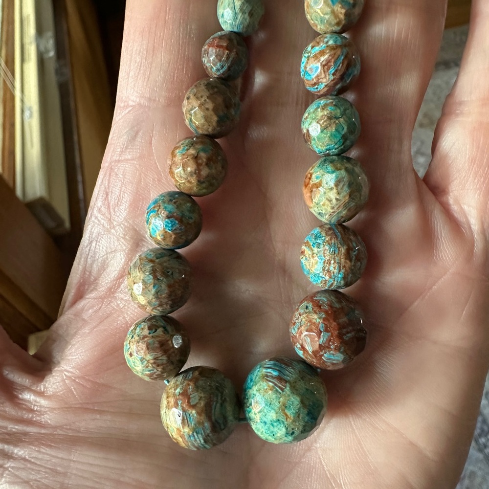 Elegant Beaded Natural Turquoise Necklace